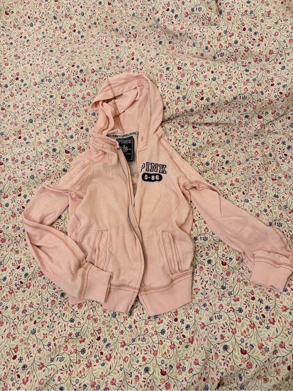 PINK Victoria's Secret Light Pink Zip-Up Hoodie for Kids